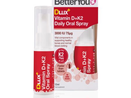 BetterYou DluxPlus Vitamin D+K2 Daily Oral Spray 12ml Online Hot Sale