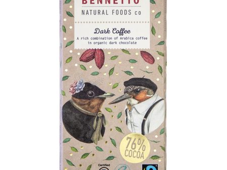 Bennetto Organic Chocolate Bar Dark Coffee 80g on Sale