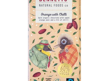 Bennetto Organic Chocolate Bar Orange with Chilli 80g Fashion