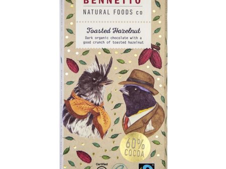 Bennetto Organic Chocolate Bar Toasted Hazelnuts 80g Hot on Sale