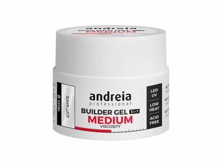 Zselés körömlakk Medium Viscosity Andreia HG0BGMVSW44 Fehér (44 g) Online Hot Sale