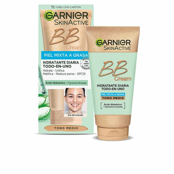 Színezett hidratáló krém Garnier Skinactive Bb Cream Vegyes Bőr Zsíros bőr Medium 50 ml Spf 25 on Sale